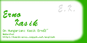 erno kasik business card